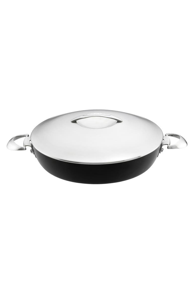 Professional 12.5 Inch Chef's Pan With Lid, 4.25 Quart, Main, color, Black