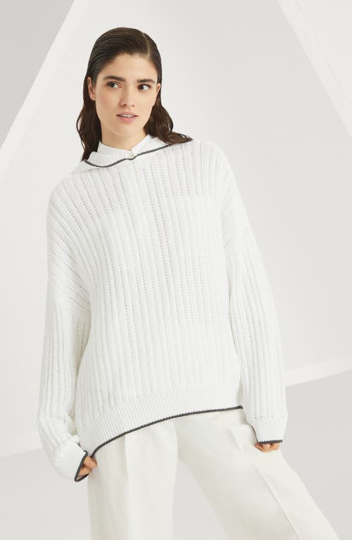 Brunello Cucinelli Sweatshirt With Monili In White