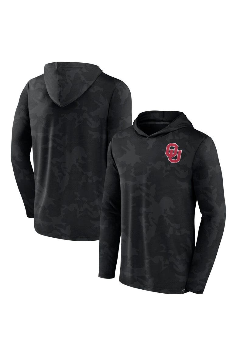 Men's Fanatics  Black Oklahoma Sooners Camo Hoodie Long Sleeve T-Shirt, Main, color, Black