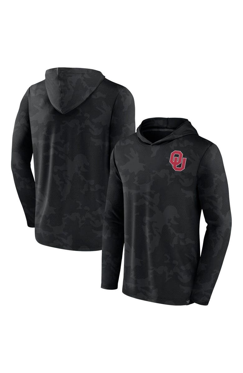 FANATICS Men's Fanatics  Black Oklahoma Sooners Camo Hoodie Long Sleeve T-Shirt, Main, color, Black