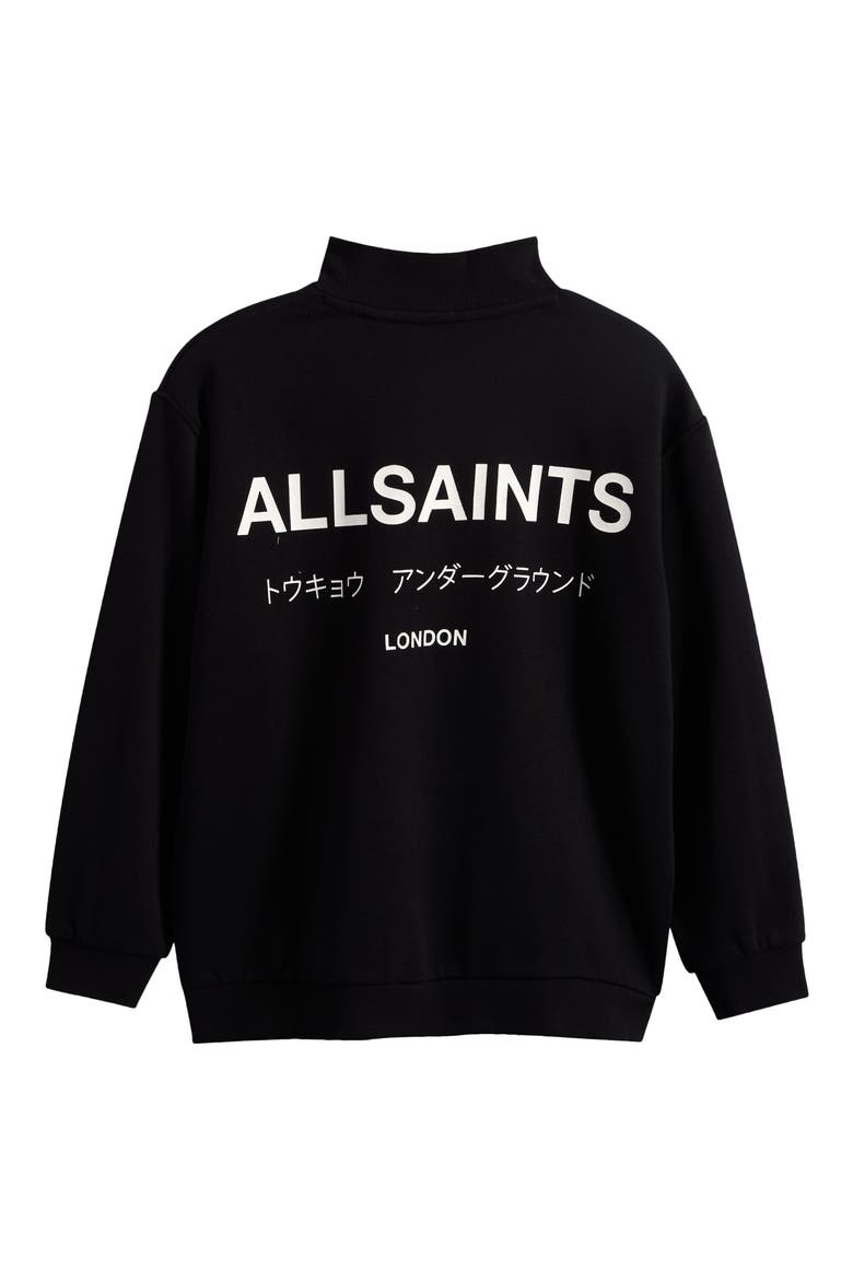 Kids' Underground Oversize Half Zip Sweatshirt, Alternate, color, BLACK