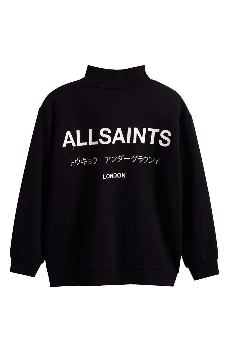 smALLSAINTS by ALLSAINTS Kids' Underground Oversize Half Zip Sweatshirt, Alternate, color, Black