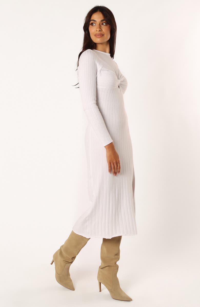 Petal & Pup Zayla Long Sleeve Rib Maxi Dress, Alternate, color, Cream