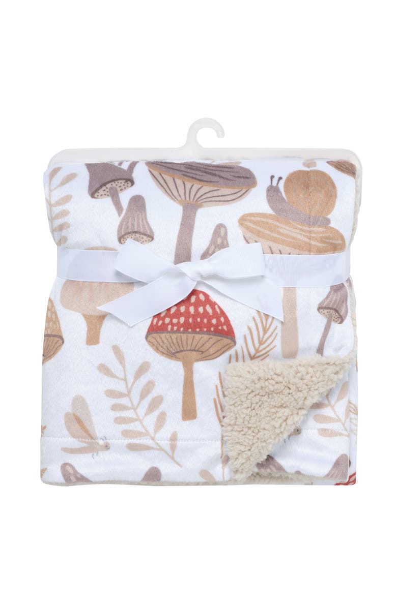 Lambs & Ivy Mushroom Meadow Soft White/Taupe Luxury Baby Blanket, Alternate, color, Cream