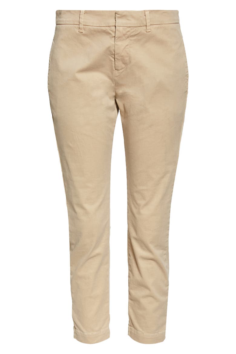 Tel Aviv Stretch Cotton Crop Pants, Alternate, color, DESERT SAND