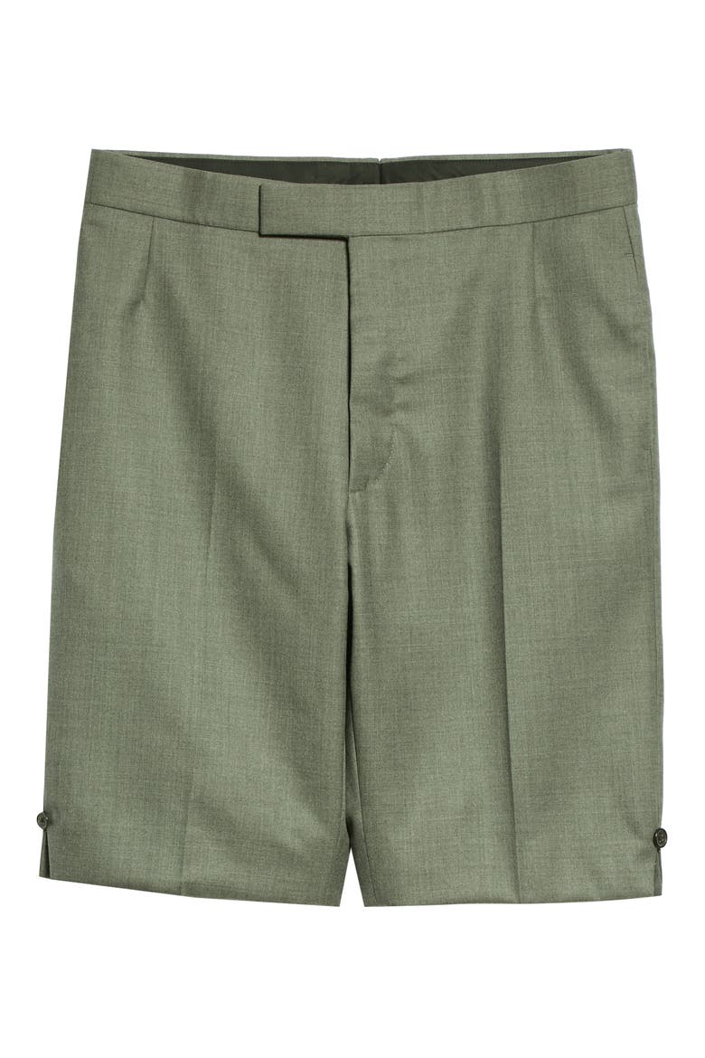 Men's Back Strap Flat Front Wool Shorts, Alternate, color, MEDIUM GREY