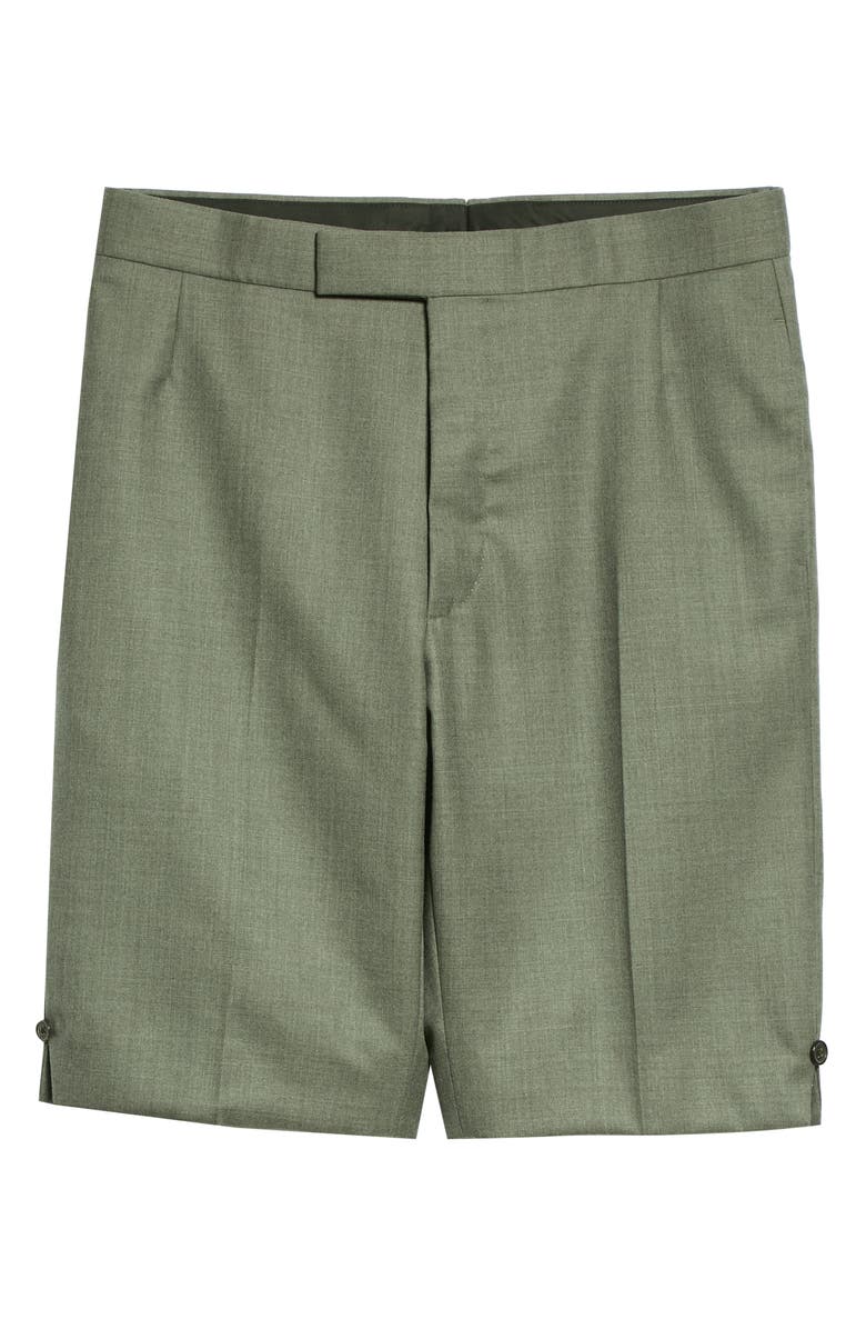 Thom Browne Men's Back Strap Flat Front Wool Shorts, Alternate, color, Medium Grey