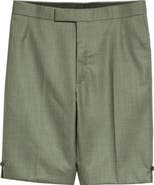 Thom Browne Men's Back Strap Flat Front Wool Shorts