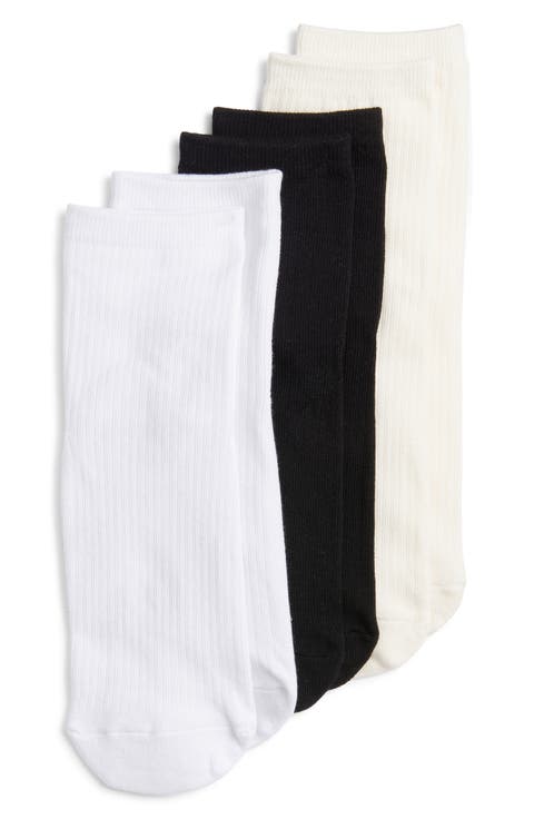 Assorted 3-Pack Rib Ankle Socks