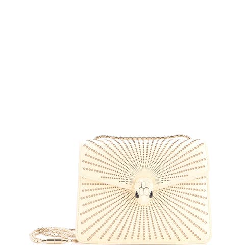 Serpenti Forever Square Shoulder Bag Laser Cut Leather Small