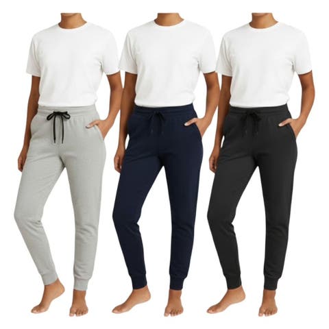 3 Pack Womens Ultra Soft Fleece Sweatpants Joggers