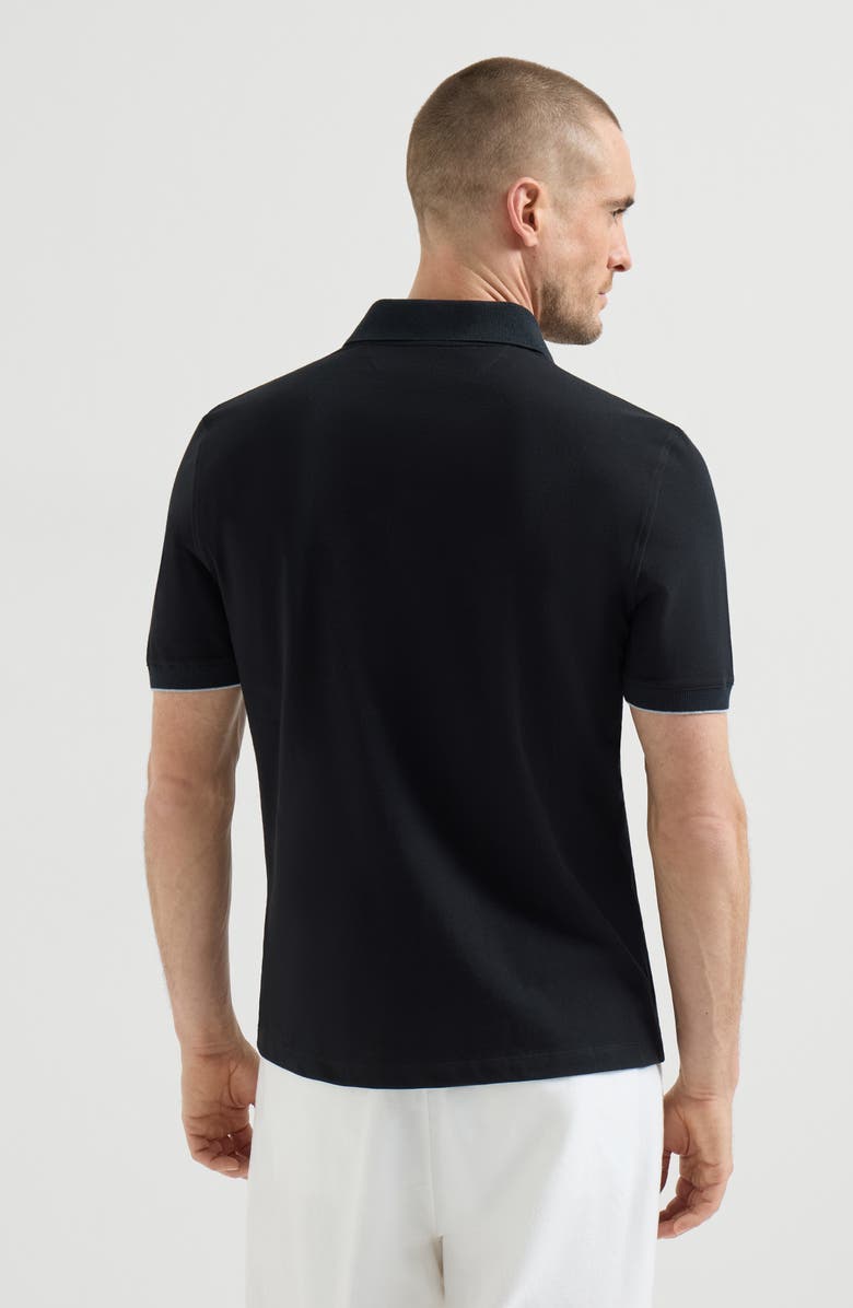 Brunello Cucinelli Piqué polo shirt, Alternate, color, Black