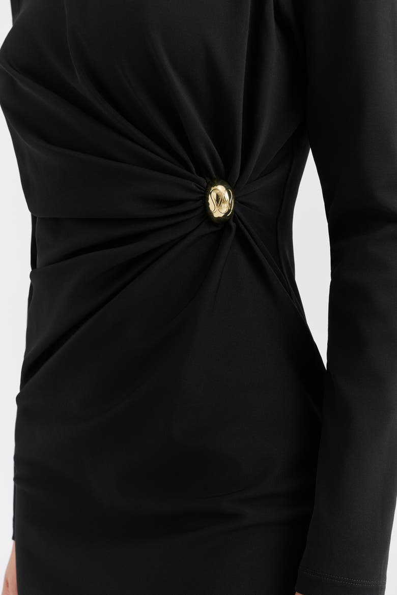 Mailey Jersey Embellished Mini Dress, Alternate, color, Black