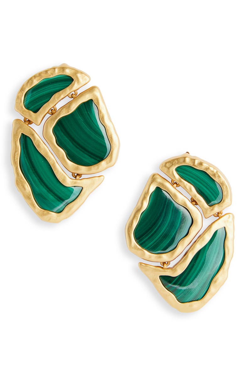 Zimmermann Byron Malachite Earrings, Main, color, Antique Gold/ Malachite Agma