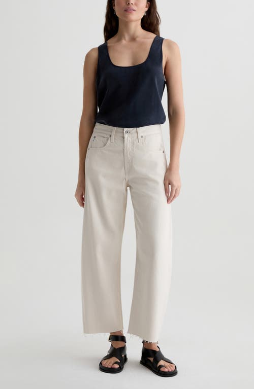 Ag Hattie Raw Hem High Waist Crop Barrel Jeans In White