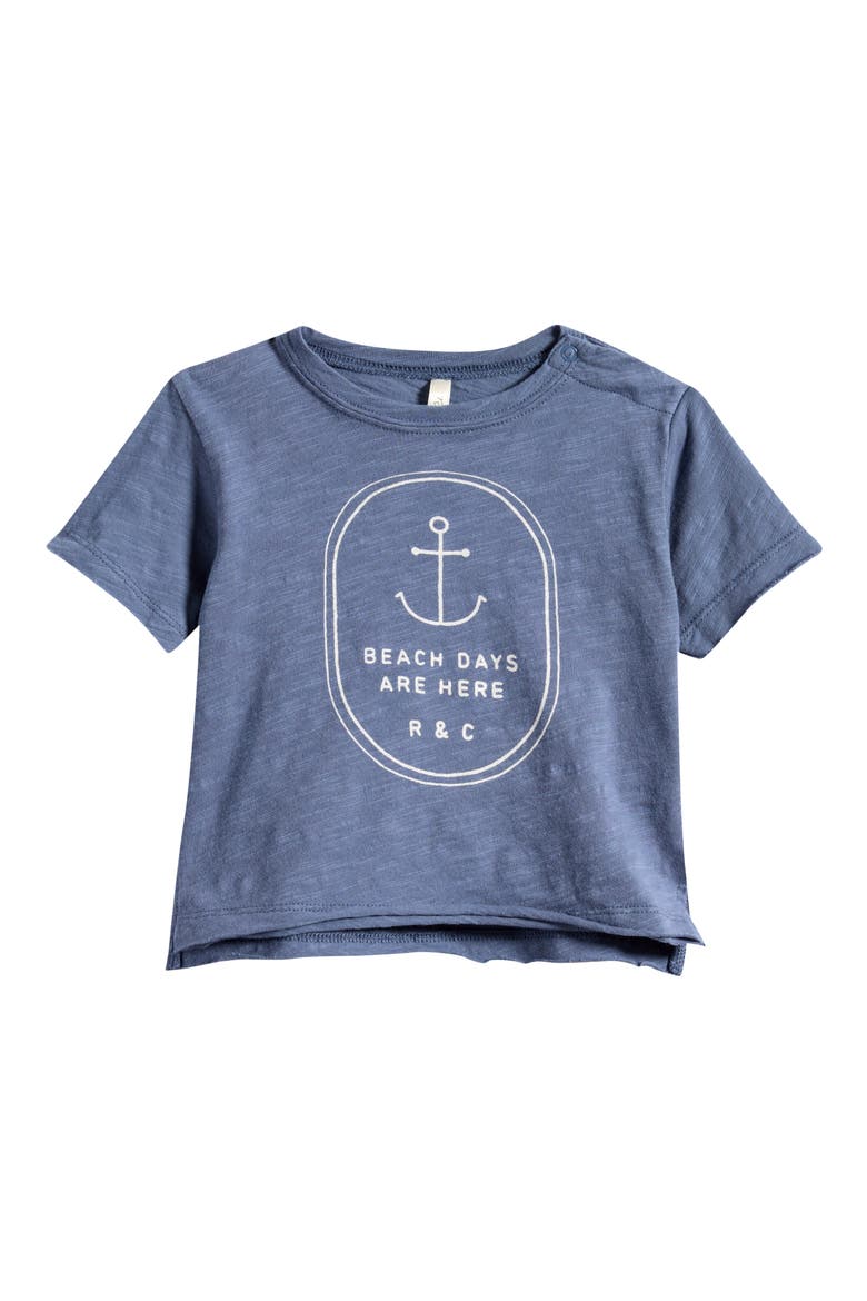 Kids' Graphic Raw Edge Beach Days T-Shirt, Main, color, MARINE