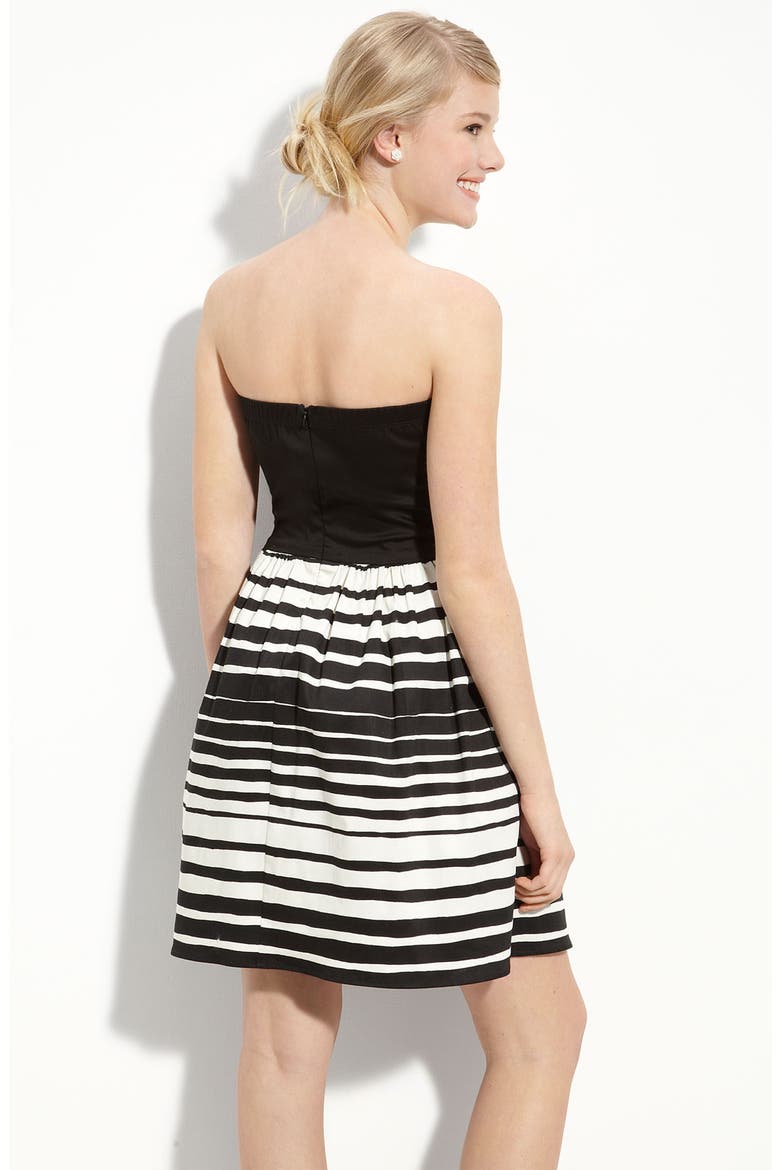 Strapless Dress, Alternate, color, BLACK/IVORY/RED