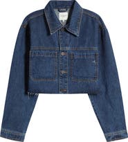 【U LAN】Hyde crop denim jacket Cropped Sakura Denim Jacket | Lotus and Lime
