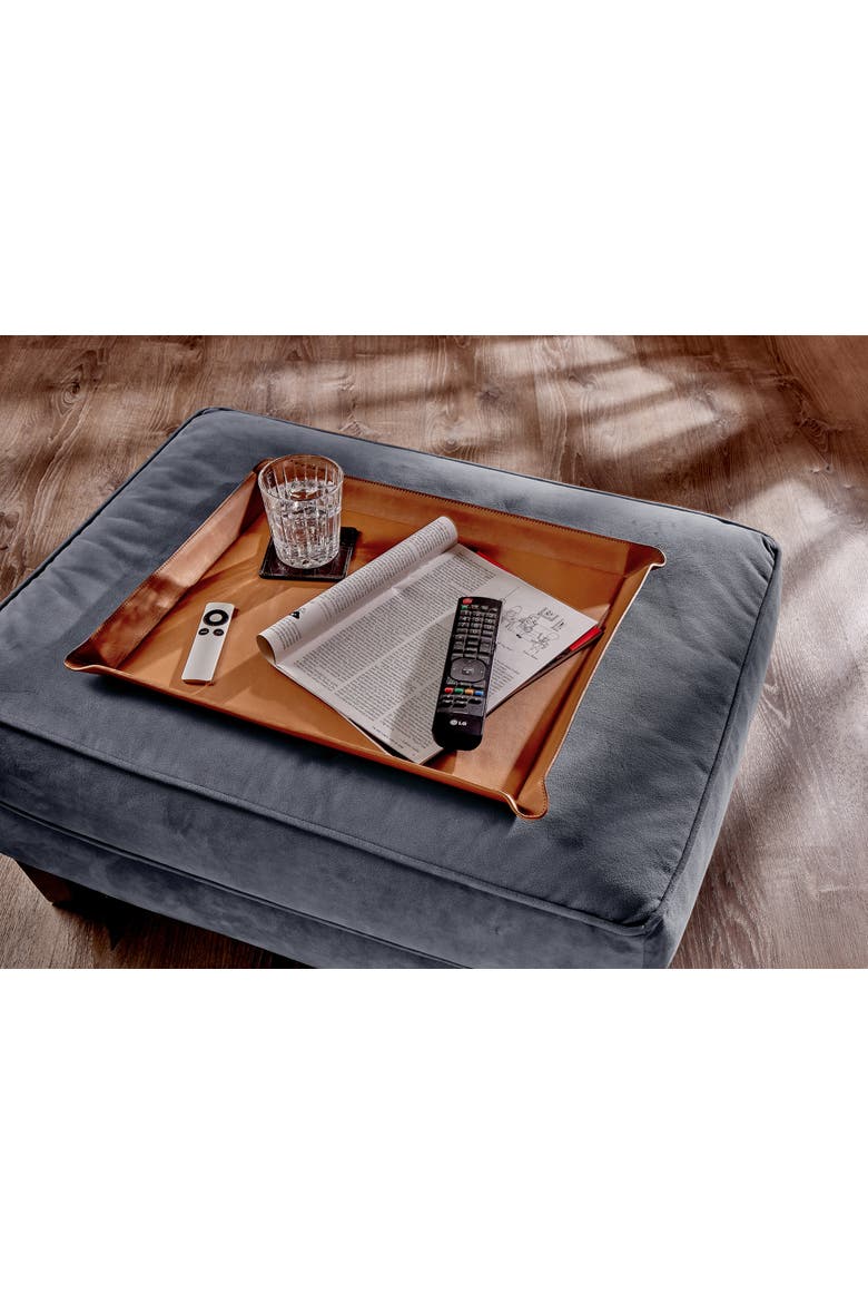 Grande Leather Ottoman Tray, Alternate, color, BLUE