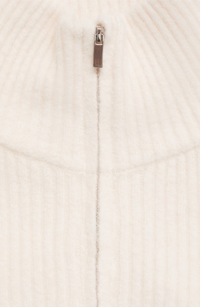 MANGO Quarter Zip Rib Sweater Dress, Alternate, color,