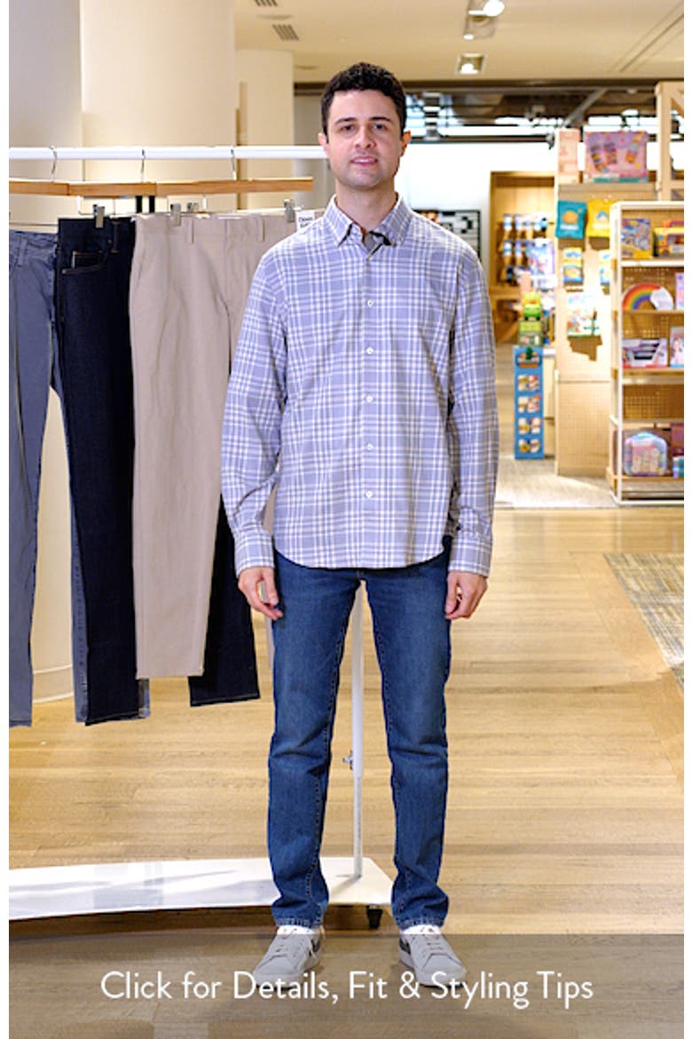 Karl Shaped Fit Plaid Performance Button-Up Shirt video