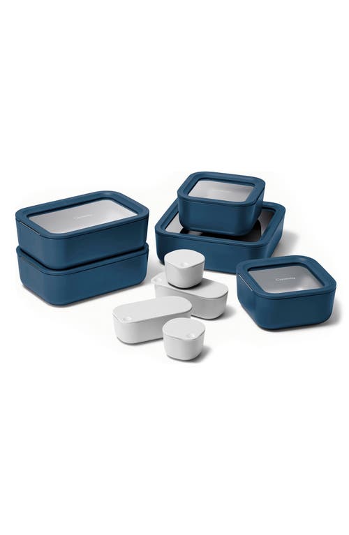 CARAWAY 17-Piece Food Storage Glass Container Set in Navy 