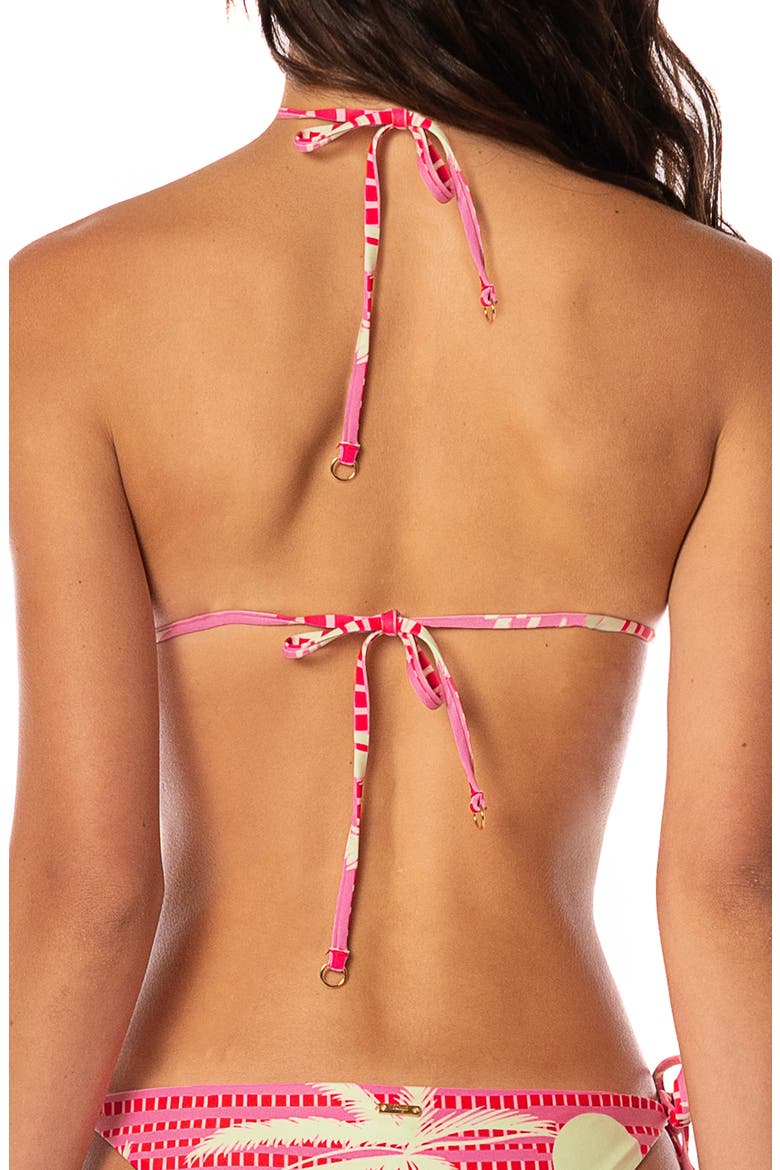 Balmy Triangle Bikini Top, Alternate, color, PINK OVERFLOW