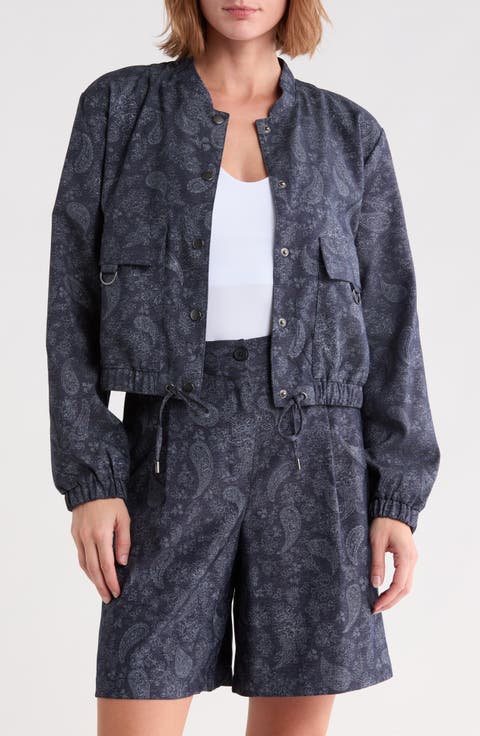 Paisley Printed Bomber Jacket