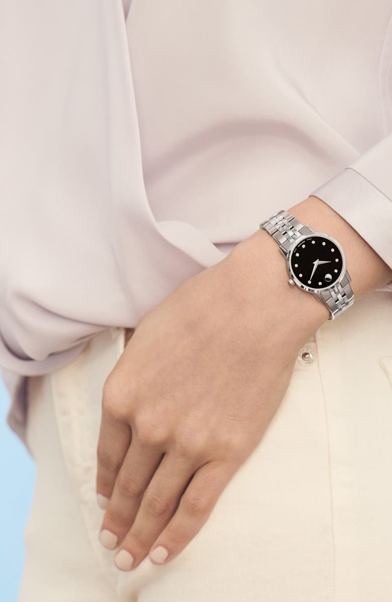 Movado Museum Classic Diamond Bracelet Watch, 28mm, Alternate, color,