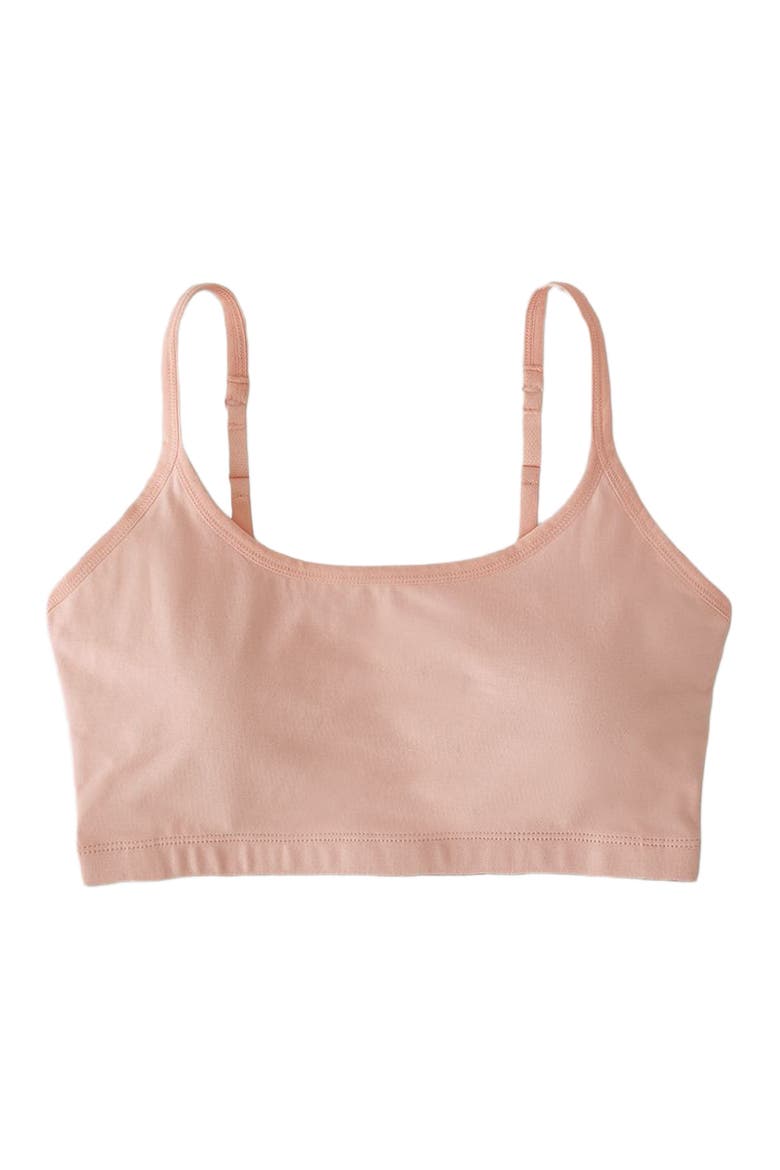 Organic Cotton Everyday Strappy Scoop Bralette, Alternate, color, Peach