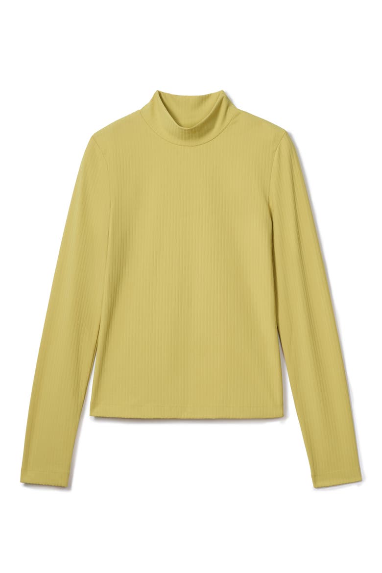Modern Rib Mock Neck Knit Top, Alternate, color, CHARTREUSE