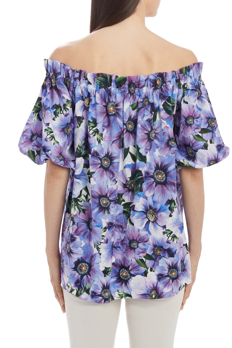Floral Off the Shoulder Top, Alternate, color, HA1AO PURPLE