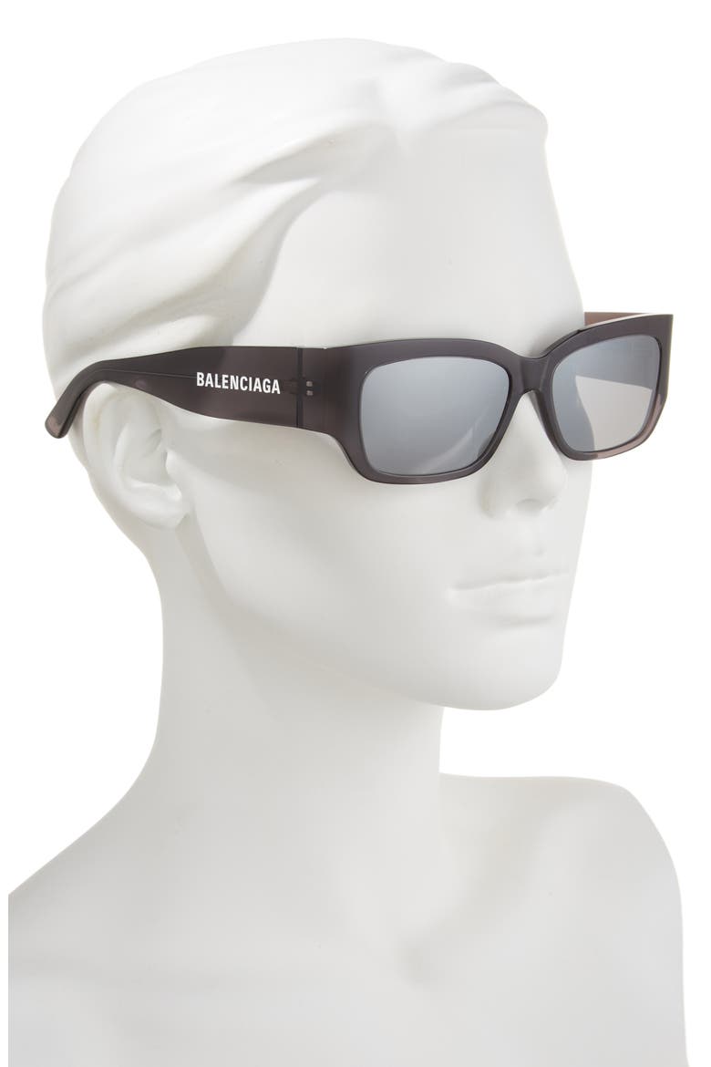 Rectangular Sunglasses, Alternate, color, BLACK TRANSPARENT/ GREY