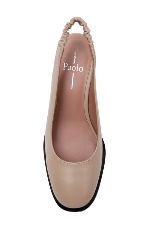 Linea Paolo Giana Block Heel Slingback Pump In Nude