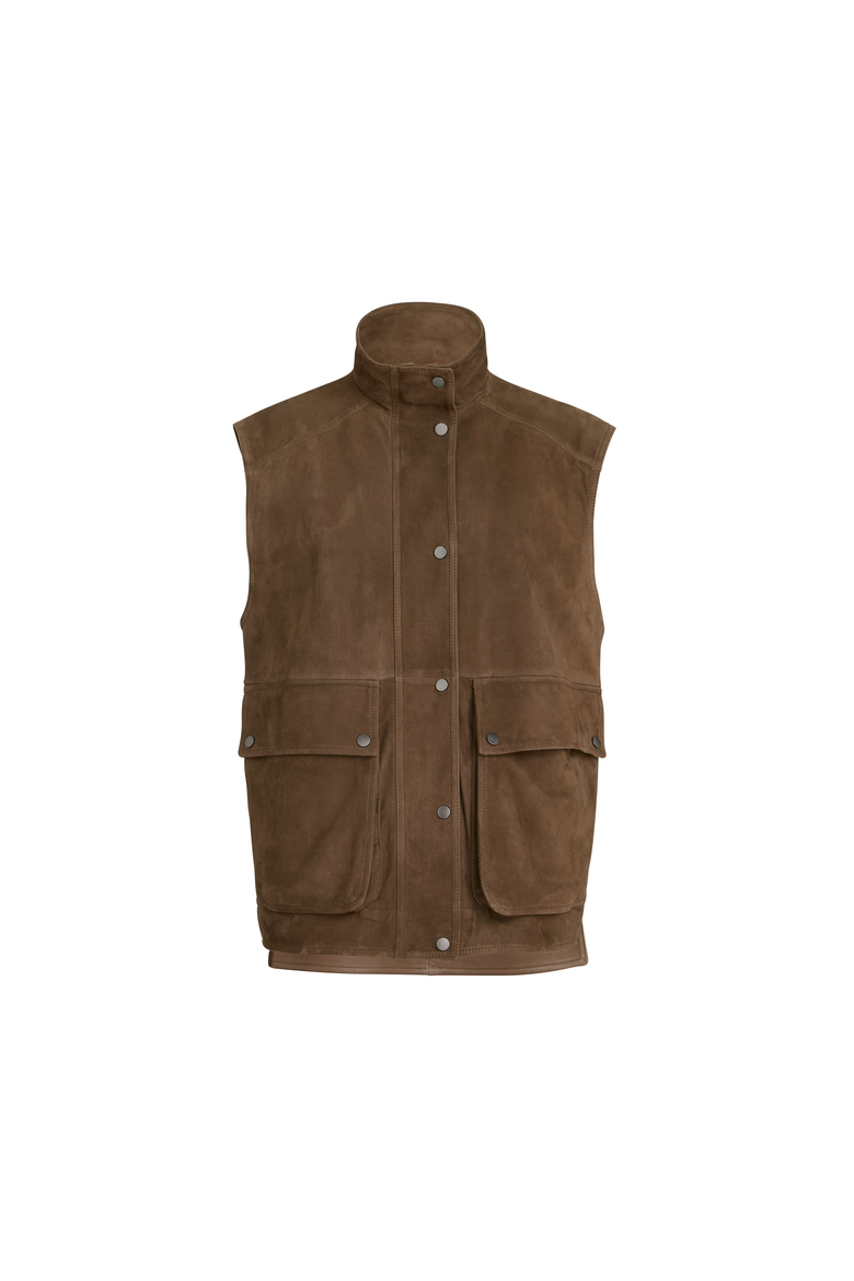 Couture suede vest, Alternate, color, Brown