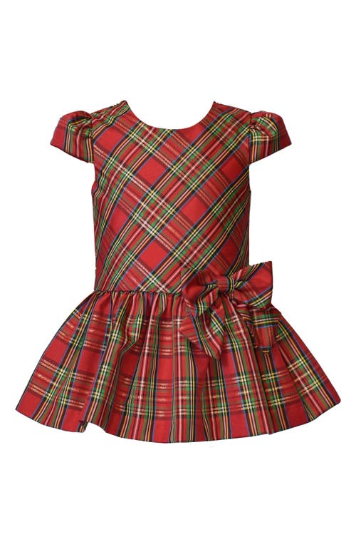 Iris & Ivy Plaid Dress & Coat Set In Blue