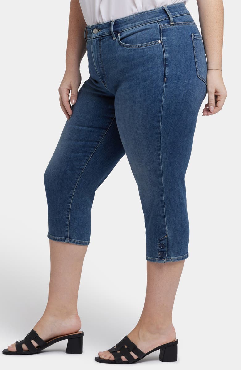 NYDJ Marilyn High Waist Button Detail Capri Jeans, Alternate, color, Valencia Surf
