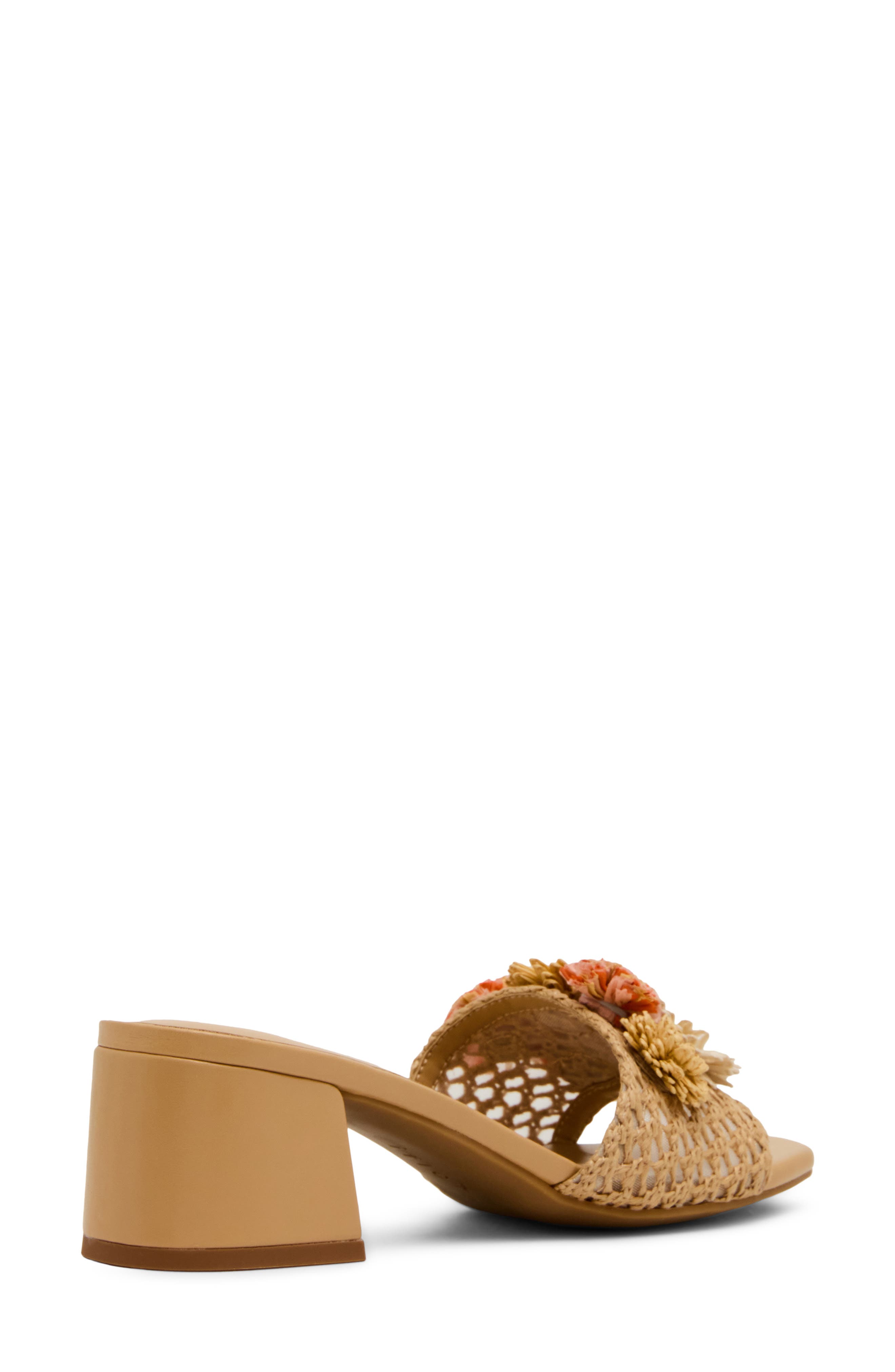 Anne Klein Dia Straw Flower Slide Sandal, Alternate, color, 