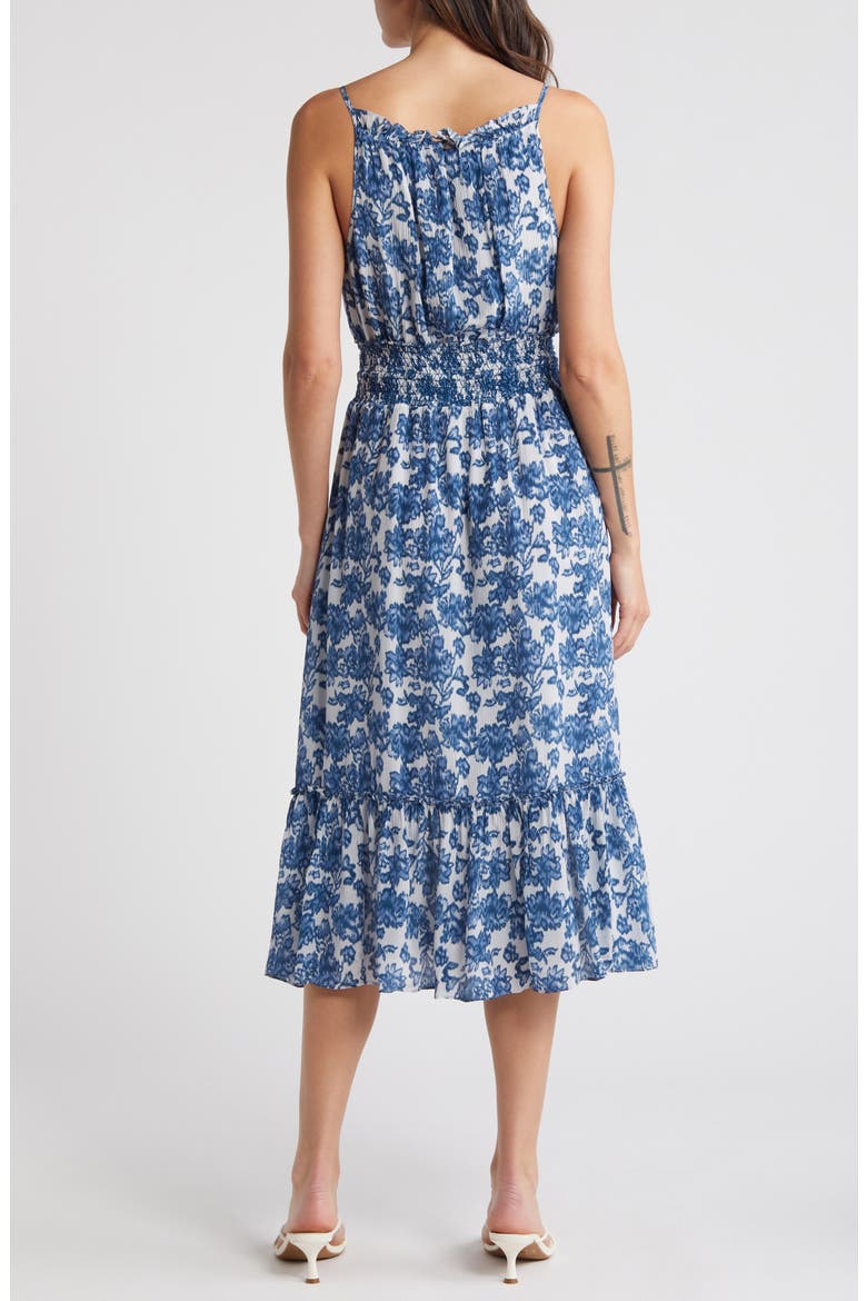 Magdalene Floral Smocked Waist Sundress, Alternate, color, CHAMBRAY FLORAL