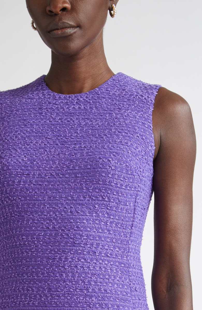 ST. JOHN Sleeveless Ribbon Tweed Sheath Dress, Alternate, color, Violet