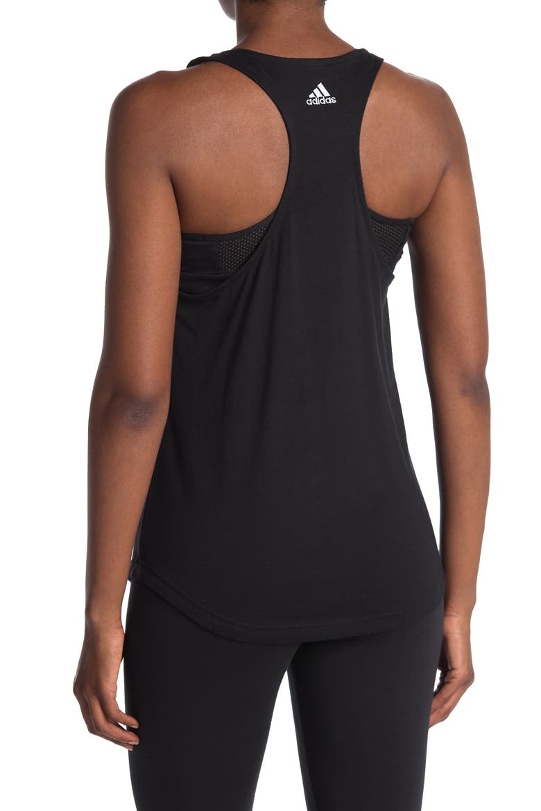 Racerback Tank Top, Alternate, color, BLACK/WHITE