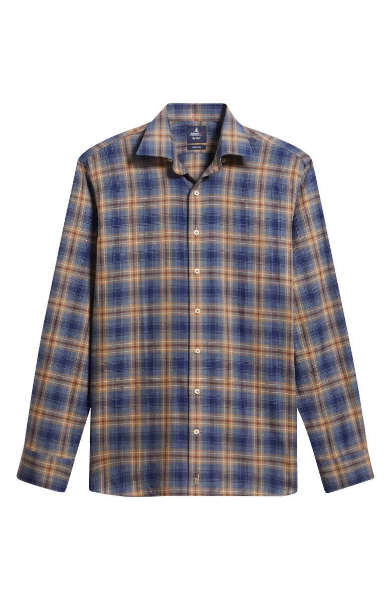 johnnie-O Angelos Plaid Cotton Button-Up Shirt, Alternate, color, Hazelnut