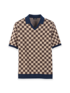 Paul Fredrick Cotton V-Neck Polo Short Sleeve