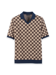 Paul Fredrick Cotton V-Neck Polo Short Sleeve