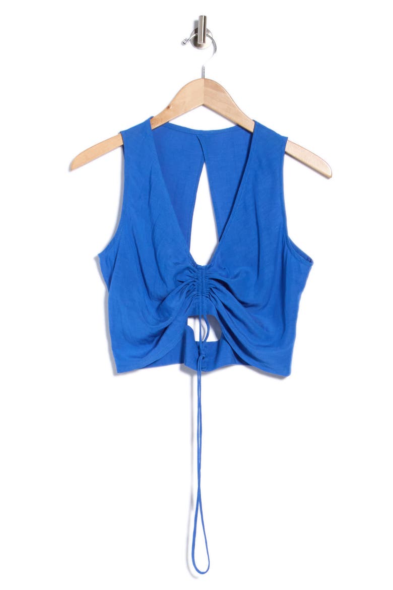 Divya Ruched Crop Top, Alternate, color, ROYAL
