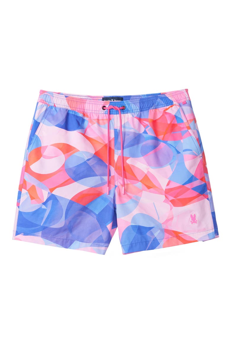 Norridge Print Swim Trunks, Main, color, PINK GLOW