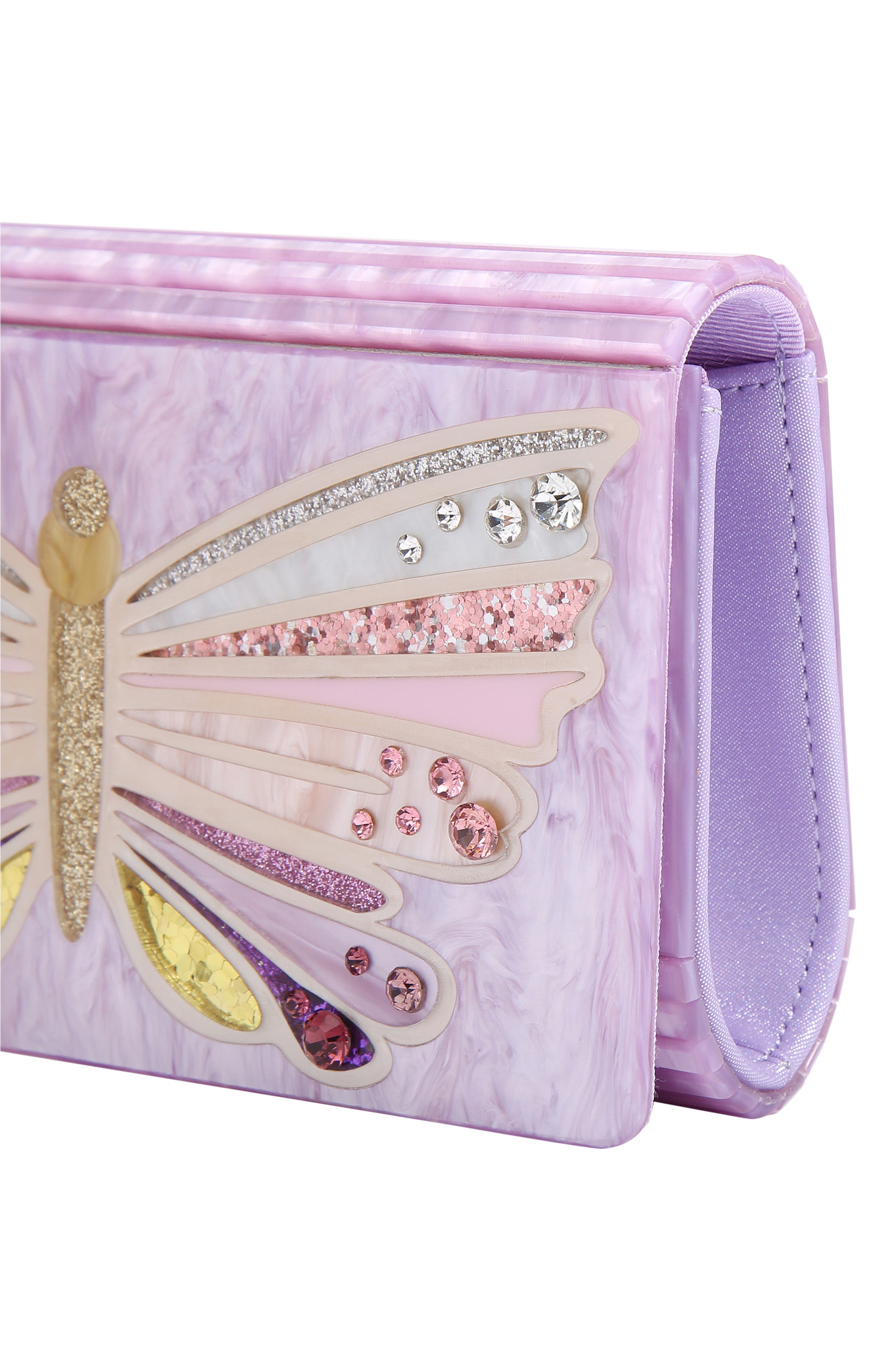 Kurt Geiger London Embellished Butterfly Clutch, Alternate, color, 