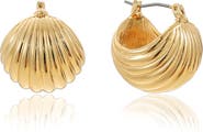 Ettika Ribbed Dome Hoop Earrings