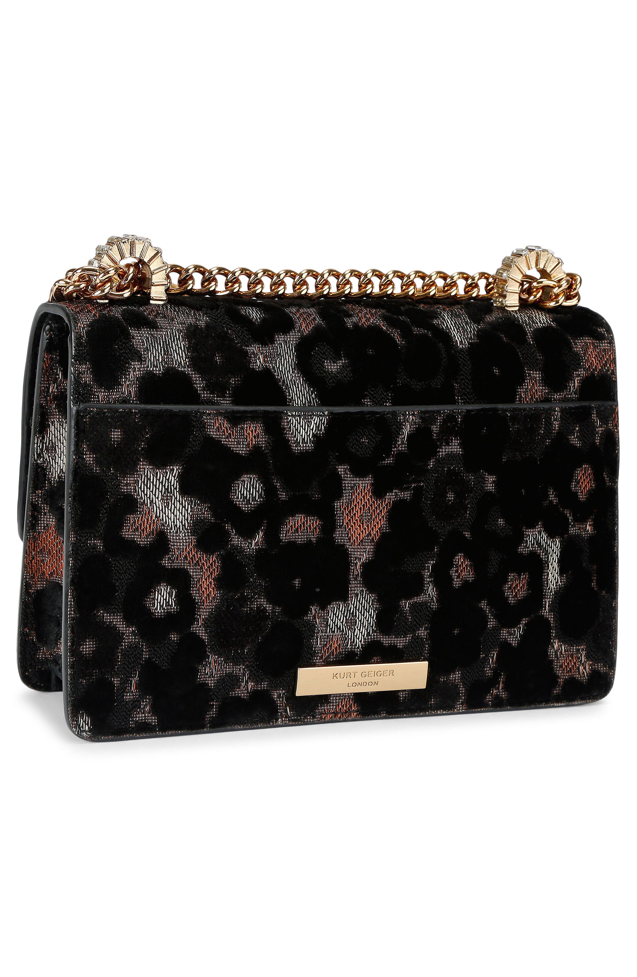 Kurt Geiger London Small Shoreditch Crystal Bow Crossbody Bag, Alternate, color, Charcoal