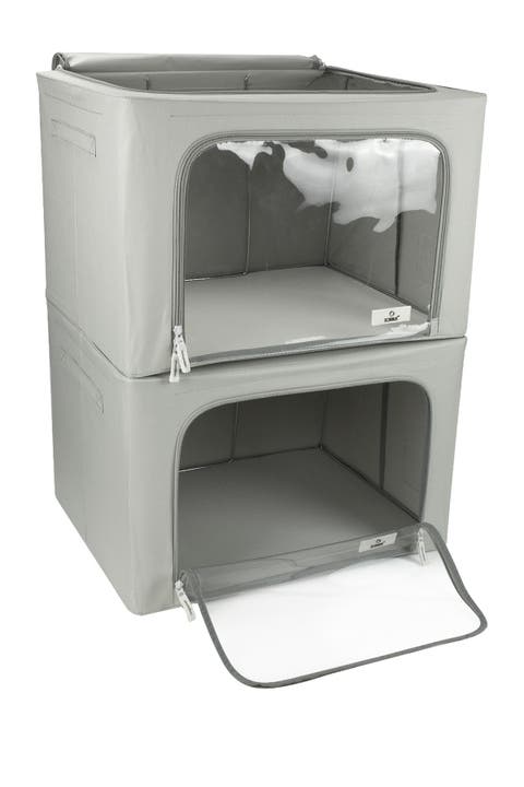 Beige Windowed Storage Box - Set of 2